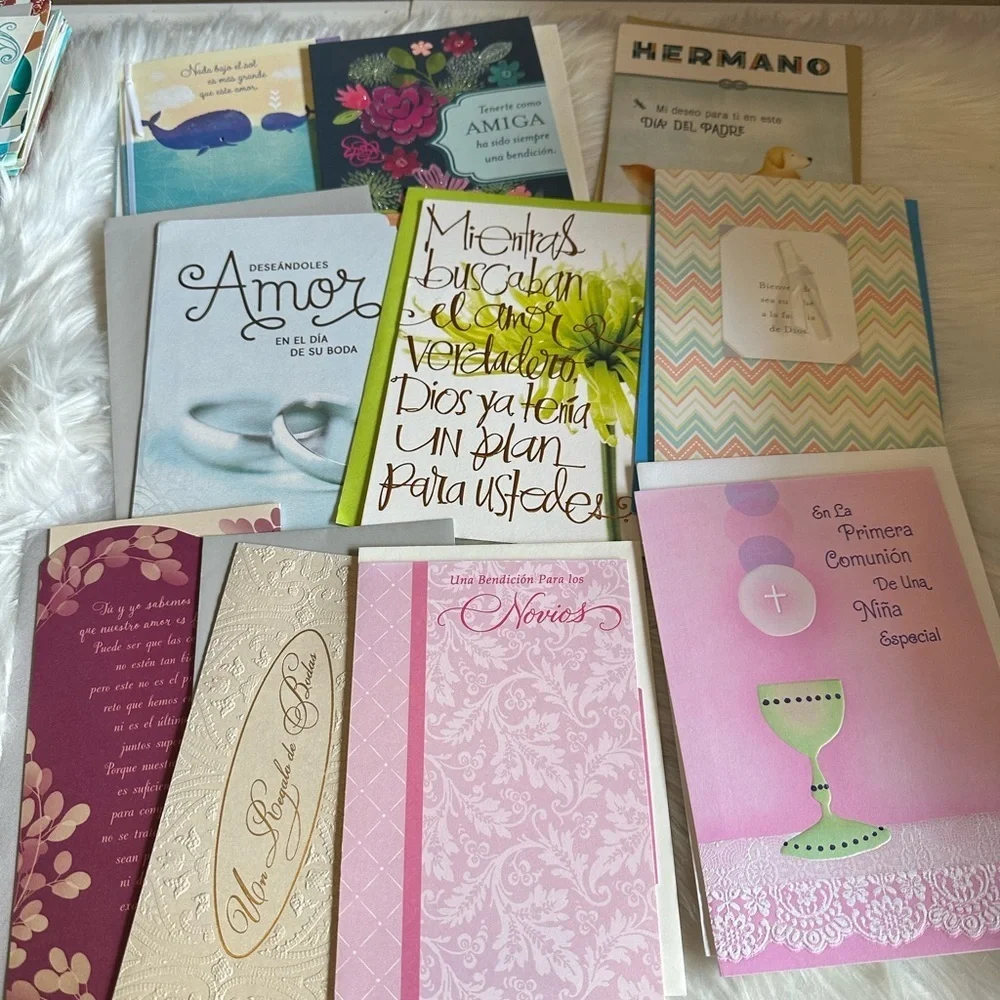 🩵5/$8 Spanish Assorted Greeting Cards with Colorful Designs